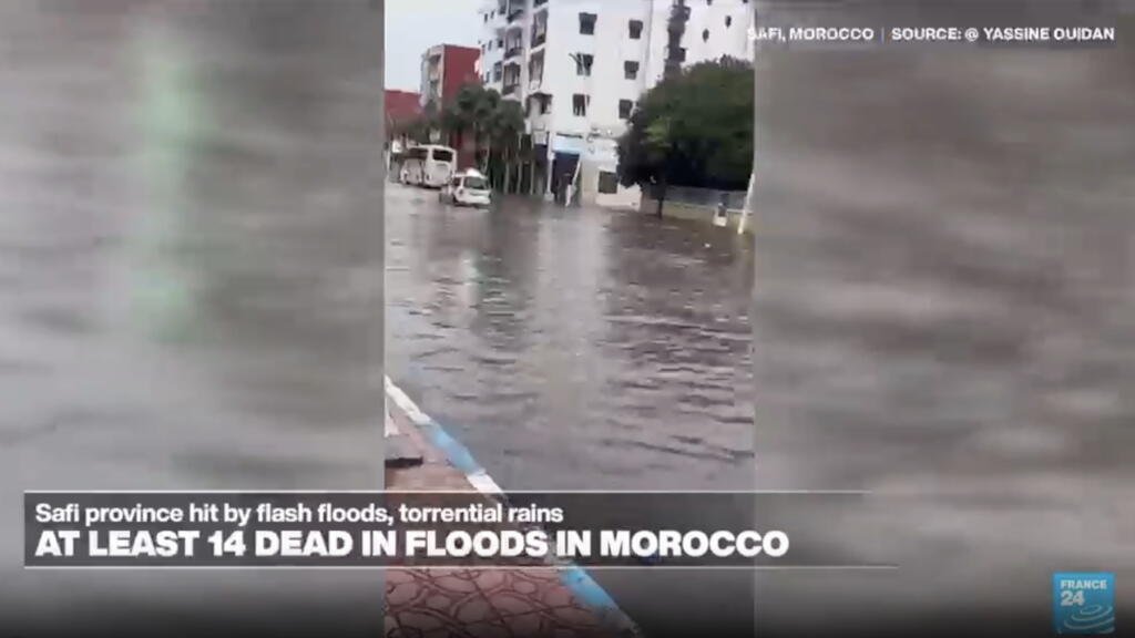 Fatal flash floods strike the Moroccan coastal town of Safi following intense rainfall.