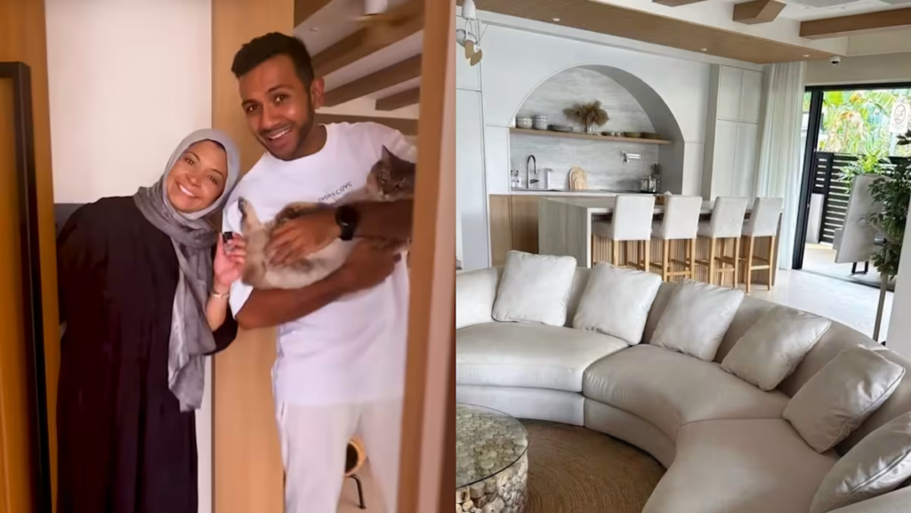 Taufik Batisah and his wife showcase their newly remodeled home, influenced by Bali's design.