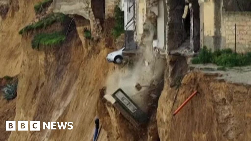 Video: Massive Landslide in Sicily Following Storm Harry
