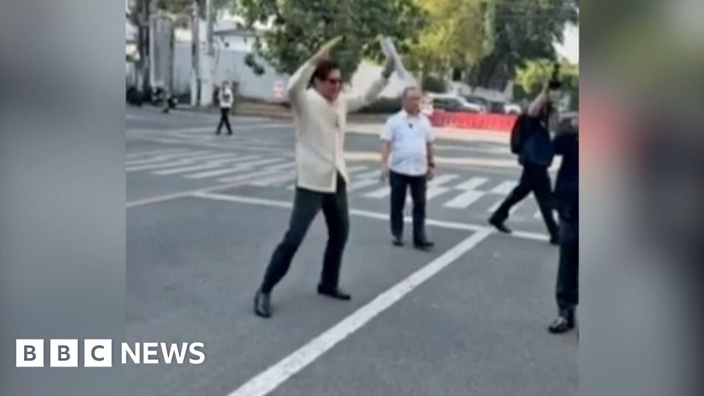 Bongbong Marcos counters health rumors by doing star jumps.