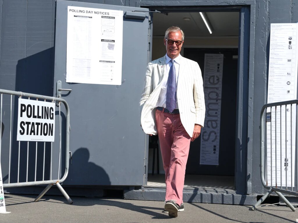 Nigel Farage triumphs over Count Binface to regain UK parliamentary position.