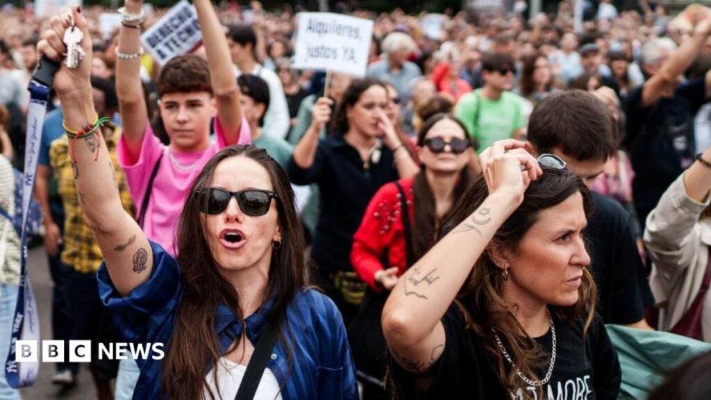 Demonstrators throughout Spain call for measures to address the housing crisis.