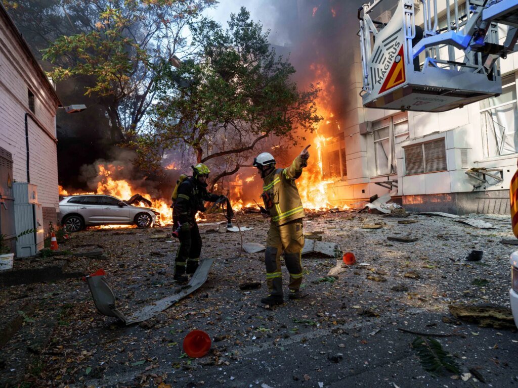 Russian drone strikes school in Kyiv, Ukraine, amid ongoing air offensive from Moscow